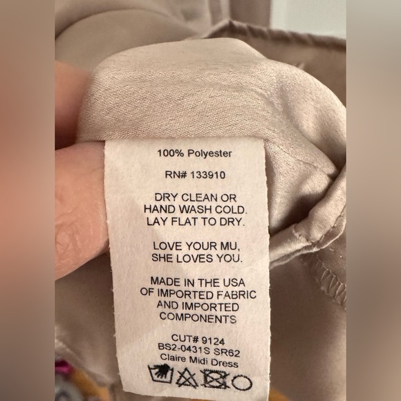 Show Me Your MuMu Claire Midi Dress in Dune Luxe Satin - Picture 5 of 6